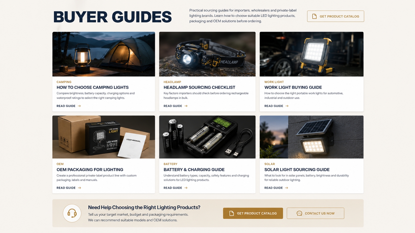Buyer guides for LED lighting sourcing and OEM packaging